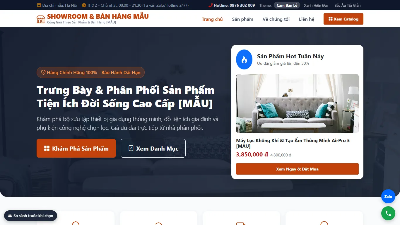Ảnh chụp Web Bán hàng & Showroom