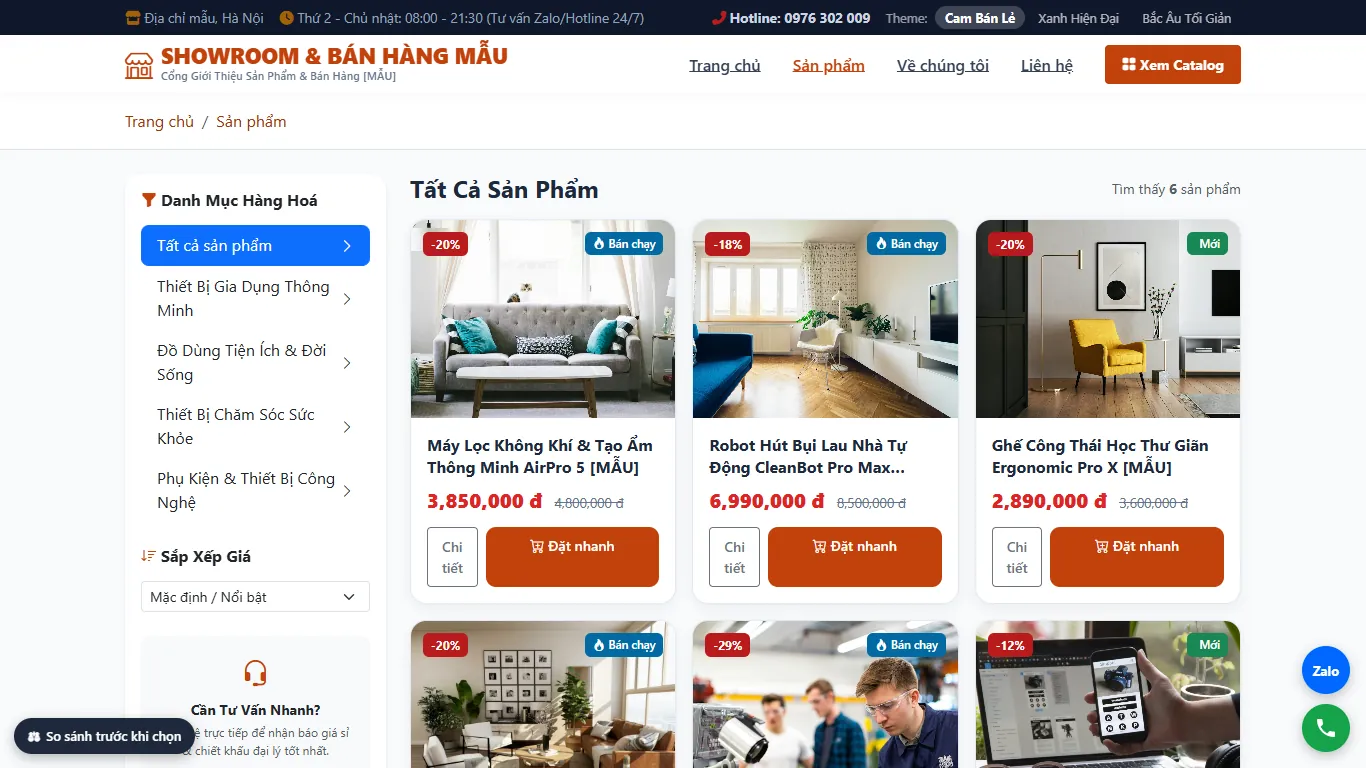 Bán hàng – Kho – POS – Demo gần nhất — Danh sách sản phẩm (máy tính)