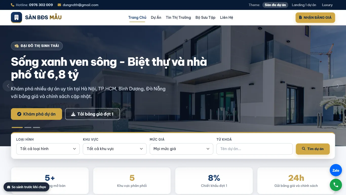 Ảnh chụp Web Bất động sản