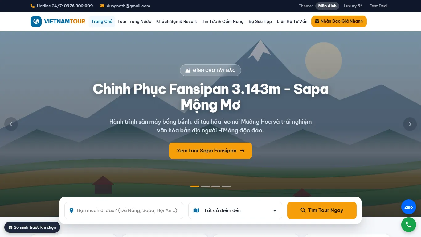 Ảnh chụp Web Du lịch & Lữ hành