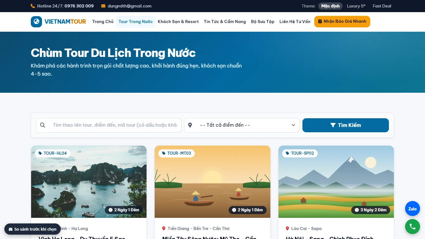 Điều hành Tour & Lữ hành – Demo gần nhất — Tour (máy tính)