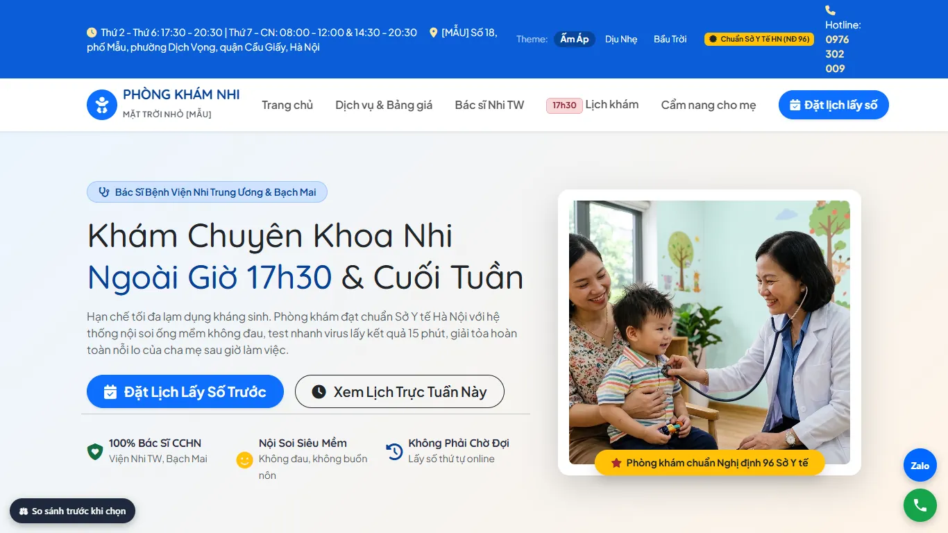 Ảnh chụp Web Phòng khám Nhi