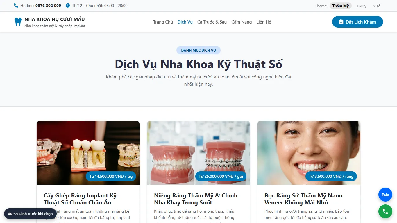 Quản lý Phòng khám – Demo gần nhất — Dịch vụ (máy tính)