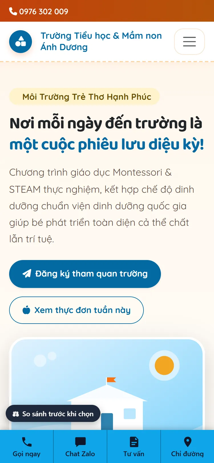 Quản lý Trường & Trung tâm – Demo gần nhất — Trang chủ (điện thoại)