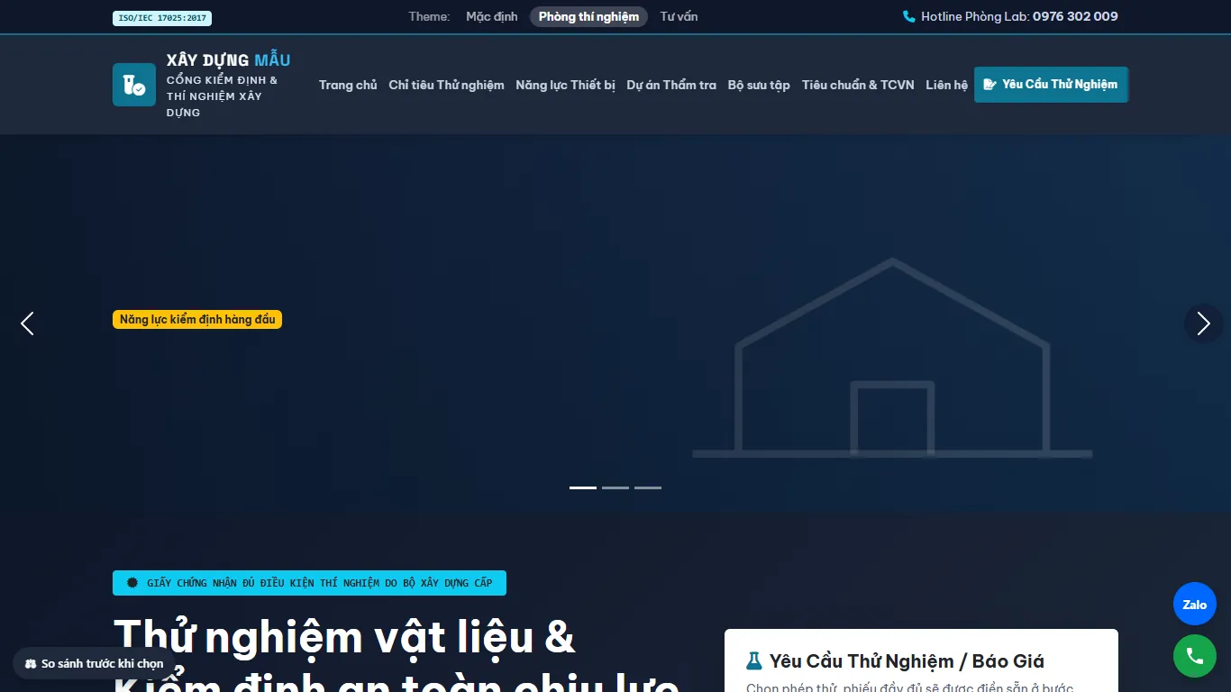 Web Xây dựng & Kiểm định – 3 giao diện