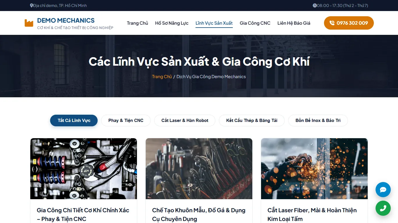 Web tĩnh Hồ sơ năng lực doanh nghiệp – Dịch vụ (máy tính)